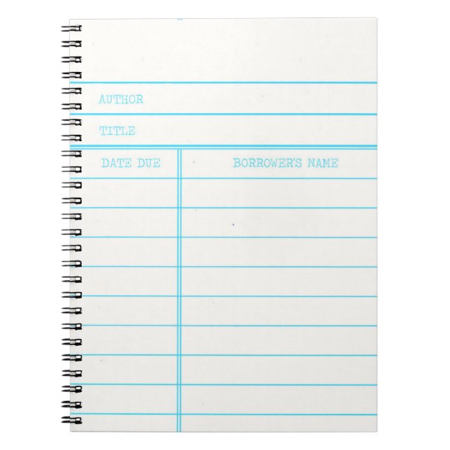 Den Retro bibliotekboken daterar rakt kortet Anteckningsbok Med Spiral (Framsidan)