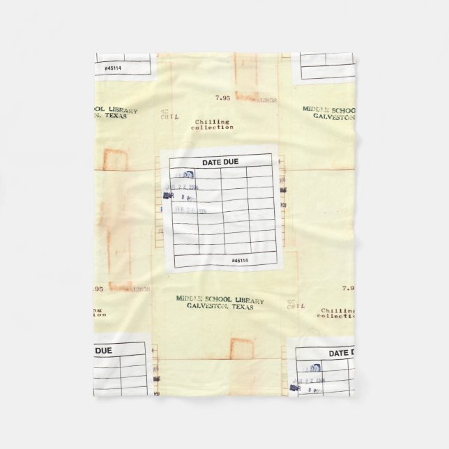 Den Retro bibliotekboken daterar rakt kortet Fleecefilt (Framsidan)