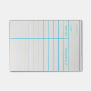 Den Retro bibliotekboken daterar rakt kortet Post-it Block