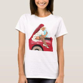 Den Retro bilen och modellerar Tee Shirt