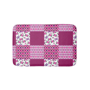 Den Retro blommaskallepolkaen pricker Badrumsmatta