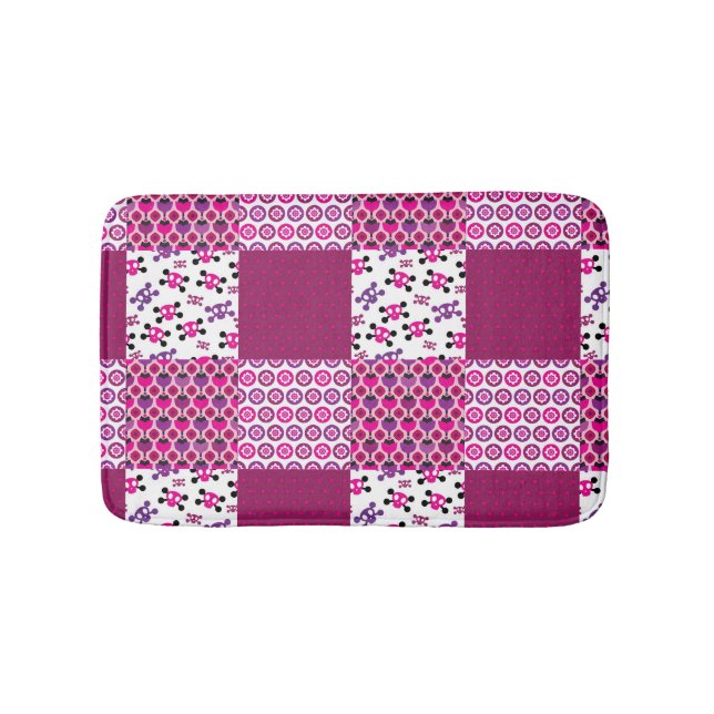 Den Retro blommaskallepolkaen pricker Badrumsmatta (Framsidan)