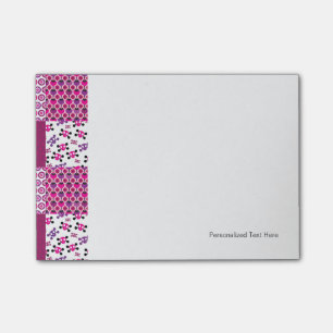 Den Retro blommaskallepolkaen pricker Post-it Block