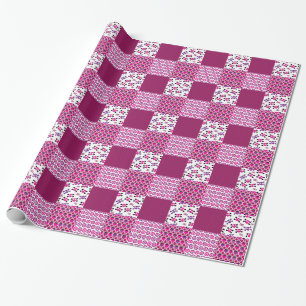 Den Retro blommaskallepolkaen pricker Presentpapper