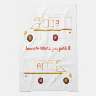 Den Retro camparen Motorhome RV rostar Kökshandduk