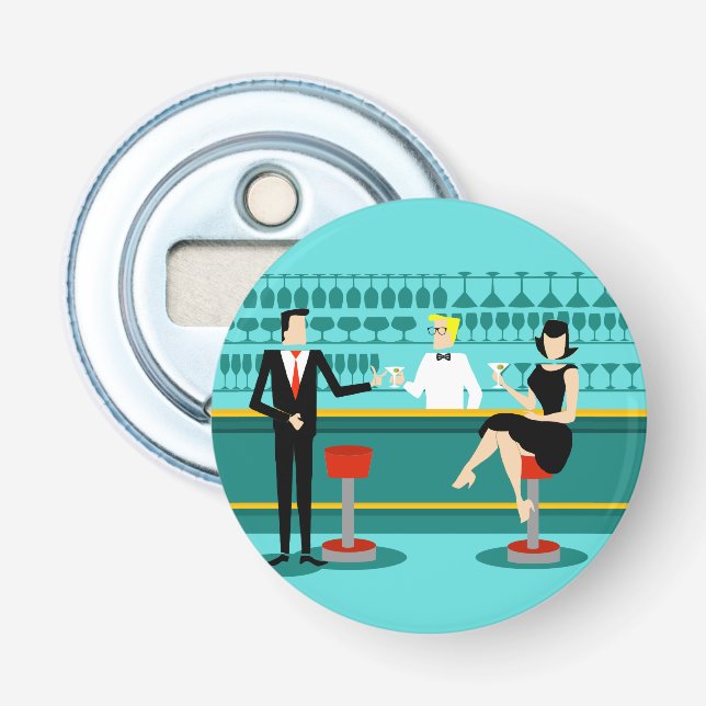 Den Retro cocktailbar knäppas flaskaöppnaren Flasköppnare (Framsidan)