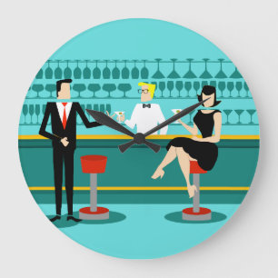 Den Retro cocktailbarakrylväggen tar tid på Stor Klocka