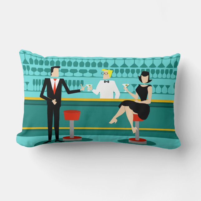 Den Retro cocktailbarlumbaren kudder Lumbarkudde (Framsida)