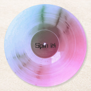 Den retro färgrika metalliska vinylen täcker underlägg papper rund