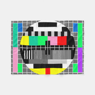 Den Retro färgtv:n testar skärmen Fleecefilt
