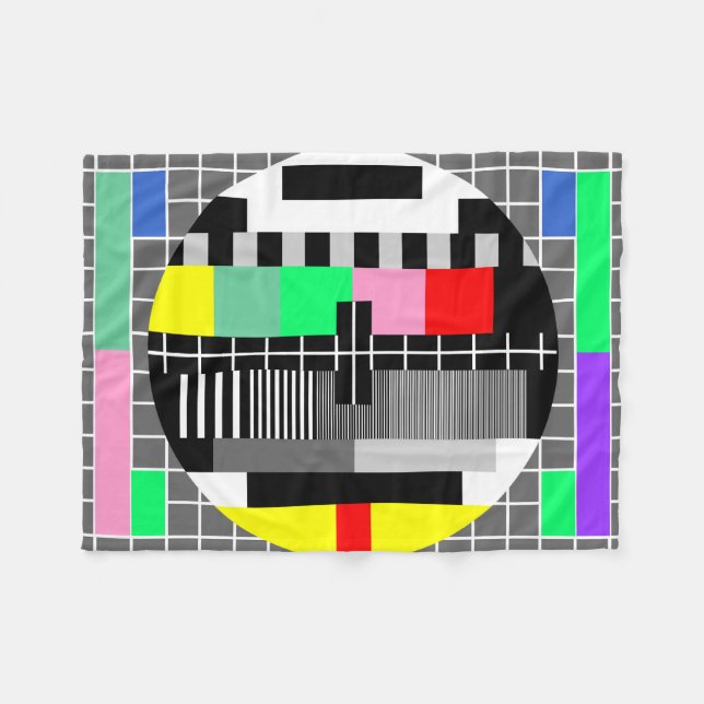 Den Retro färgtv:n testar skärmen Fleecefilt (Framsidan (Horisontell))