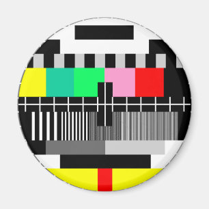 Den Retro färgtv:n testar skärmen Magnet
