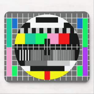 Den Retro färgtv:n testar skärmen Musmatta