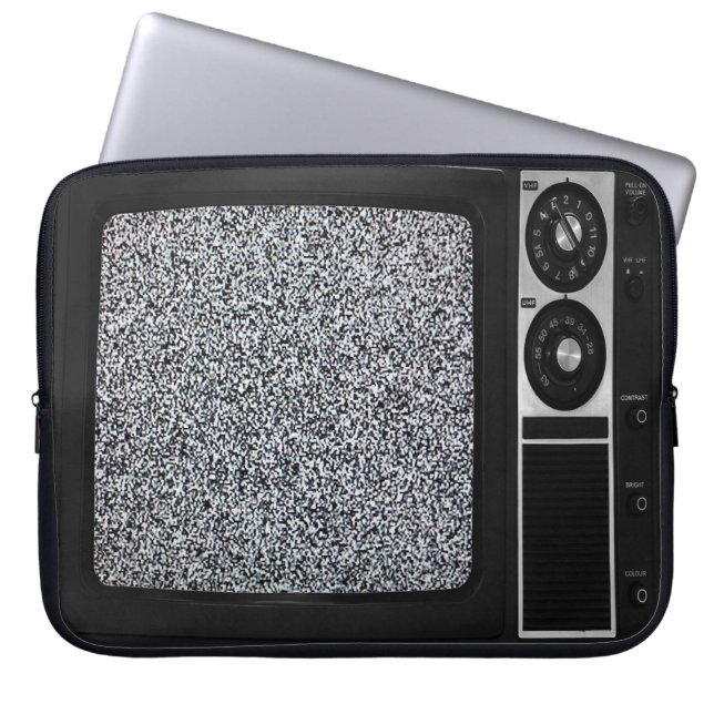 Den Retro gammala TV:N med statisk Laptop Fodral (Framsidan)