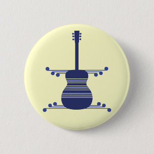 Den Retro gitarren knäppas, marinblått Knapp