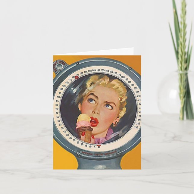 Den Retro grattisen väger målet uppnådda kortet Kort (Framsida)