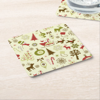 Den Retro julen skissar det Seamless mönster Underlägg Papper Kvadrat