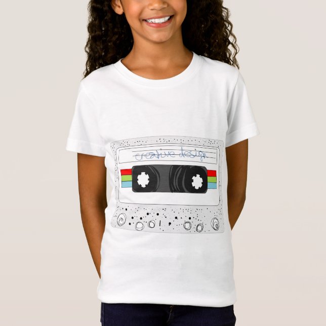 Den Retro kassetten tejpar 80-talstil Tee Shirt (Framsida)