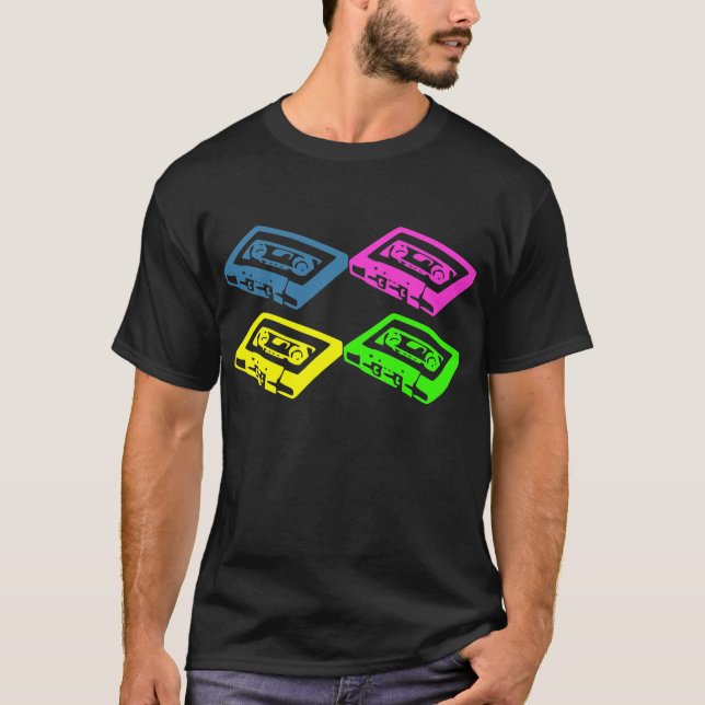 Den Retro kassetten tejpar den färgglada T Shirt (Framsida)