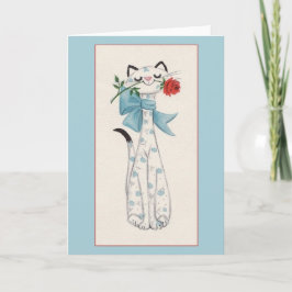 Den Retro katten noterar kortet Kort