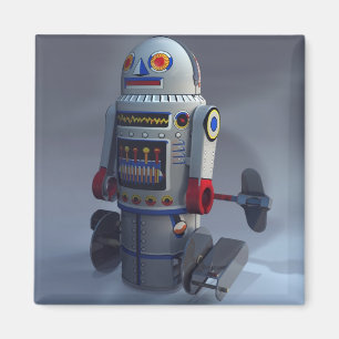 Den Retro leksakroboten numrerar magnet 7