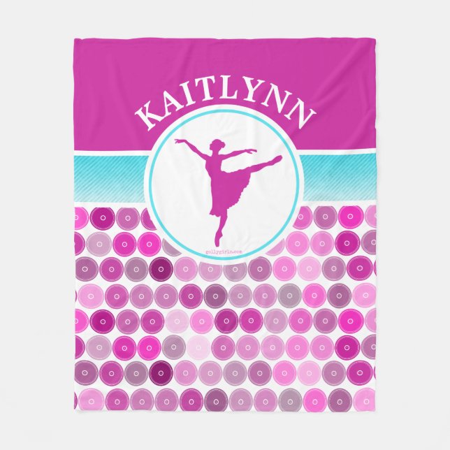 Den Retro lilan cirklar balettdansören av Golly Fleecefilt (Framsidan)