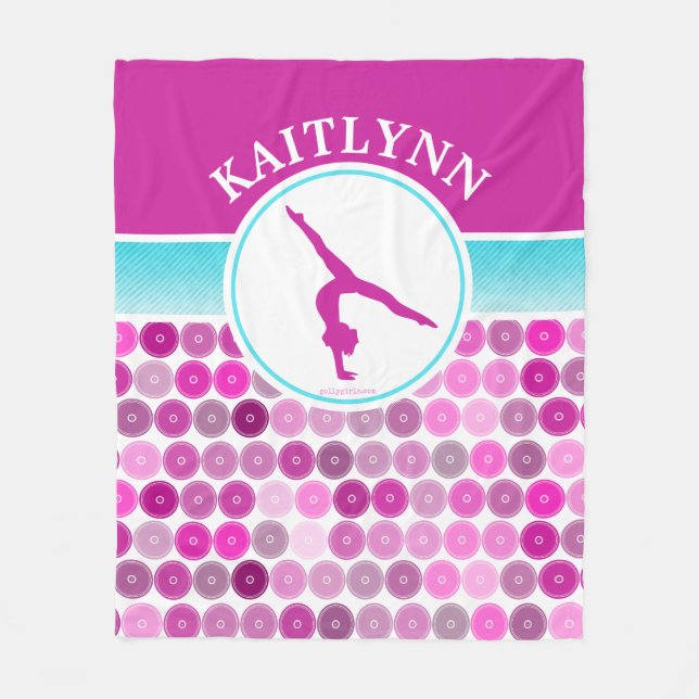 Den Retro lilan cirklar gymnastik av Golly flickor Fleecefilt (Framsidan)