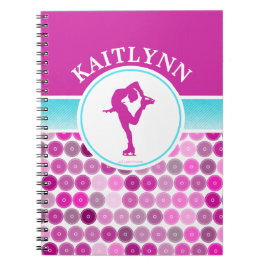 Den Retro lilan cirklar konståkaren av Golly Anteckningsbok Med Spiral