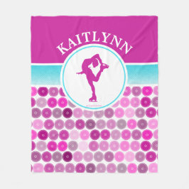 Den Retro lilan cirklar konståkaren av Golly Fleecefilt