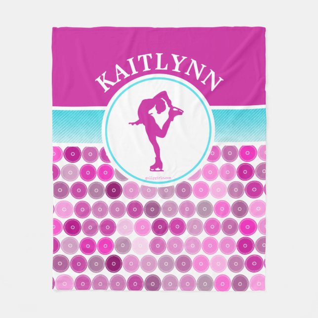 Den Retro lilan cirklar konståkaren av Golly Fleecefilt (Framsidan)