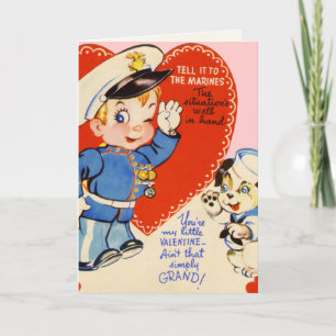 Den Retro lurar militära valentin för US dag Helgkort