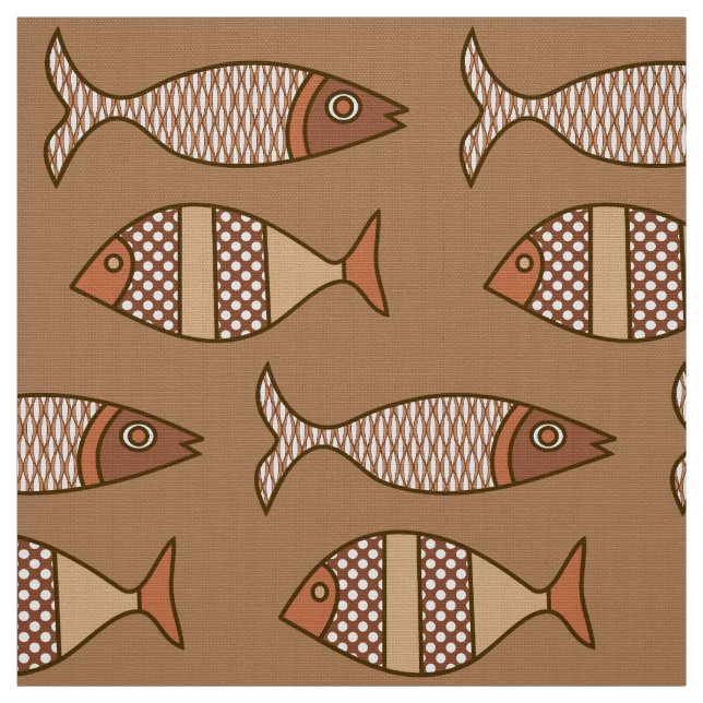 Den Retro moderna fisken, solbrännan, beige och Tyg (Provkarta)