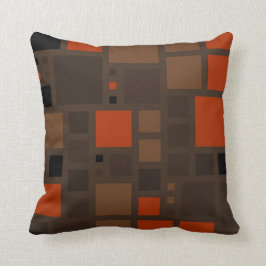 Den Retro mosaiken kvadrerar | den bruna orangen Kudde