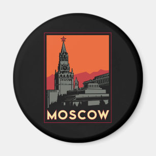 den retro moscow russia kremlin art déco reser magnet