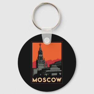 den retro moscow russia kremlin art déco reser nyckelring