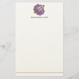 Den Retro raketpersonligen lurar brevpapper