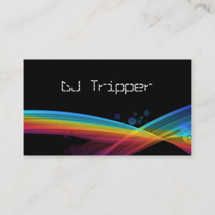 Den Retro regnbågen vinkar visitkortsvarten DJ Visitkort