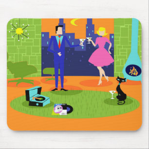 Den Retro romantiska aftonen kopplar ihop Mousepad Musmatta