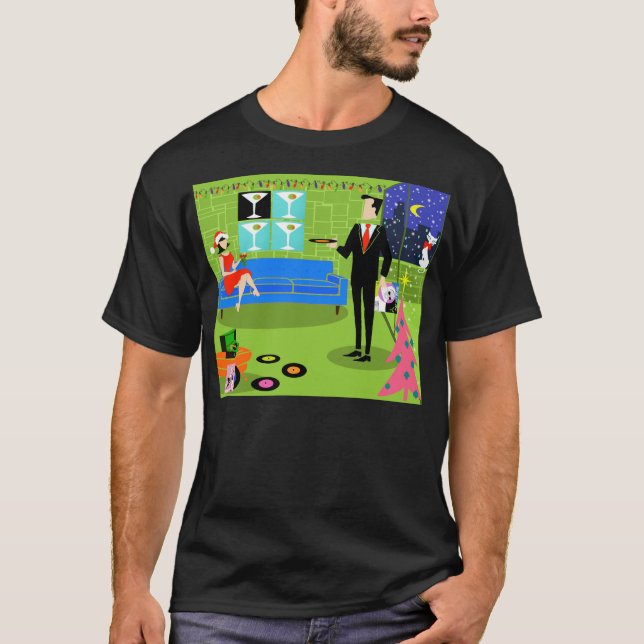 Den Retro stads- julen kopplar ihop T-tröja Tee (Framsida)