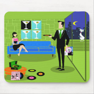 Den Retro stads- tecknaden kopplar ihop Mousepad Musmatta