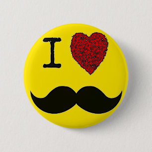 Den Retro svart handlebaren älskar jag mustasch Knapp
