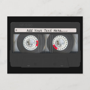 Den Retro svart kassetten tejpar Vykort