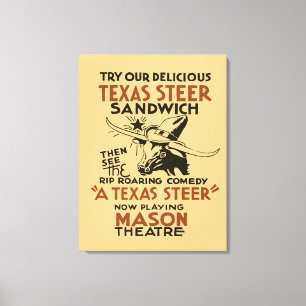 Den Retro Texas rådsmörgåsen och theatren leker Canvastryck