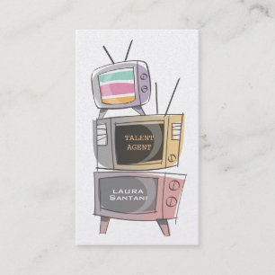Den Retro tv för silver filmar massmedia Visitkort