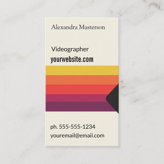 Den Retro VHS-videoen tejpar för Videographers, Visitkort (Framsida)
