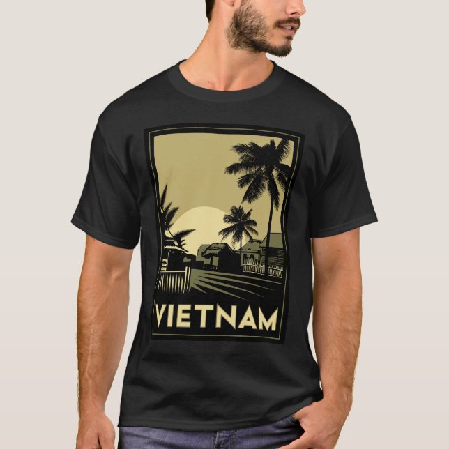 den retro vietnam South East Asia art déco reser T-shirt (Framsida)