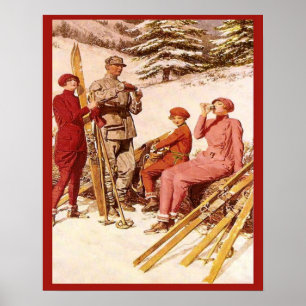 Den Retro vintageadvertizingen, skidar affischen, Poster