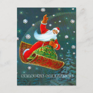 Den Retro vintagejulen, Santas magi mattar Helg Vykort