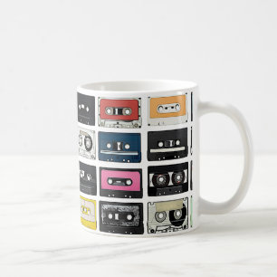 Den Retro vintagekassettblandningen tejpar Kaffemugg