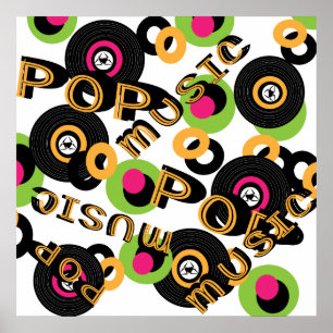 Den Retro vinylen antecknar popmusiktema Poster